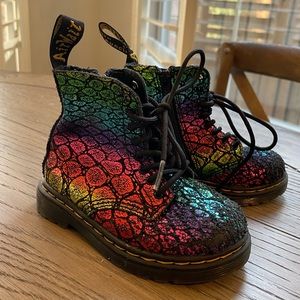 Dr. Martens Rainbow Croc Metallic Toddler Size 7 - Great Condition